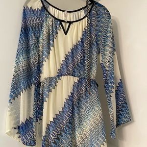 Blue patterned dress